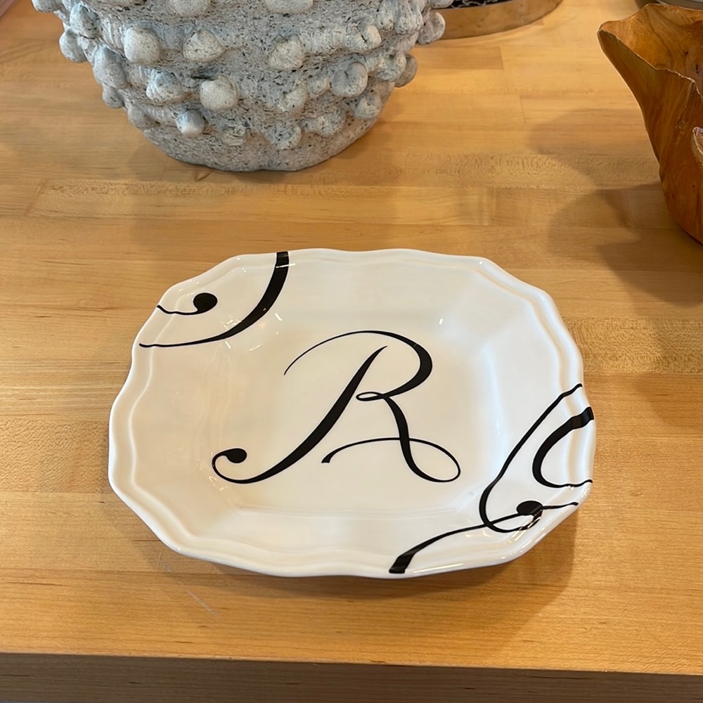 Letter R Initial or Monogram Plate- one small plate Brother Sister Desig…